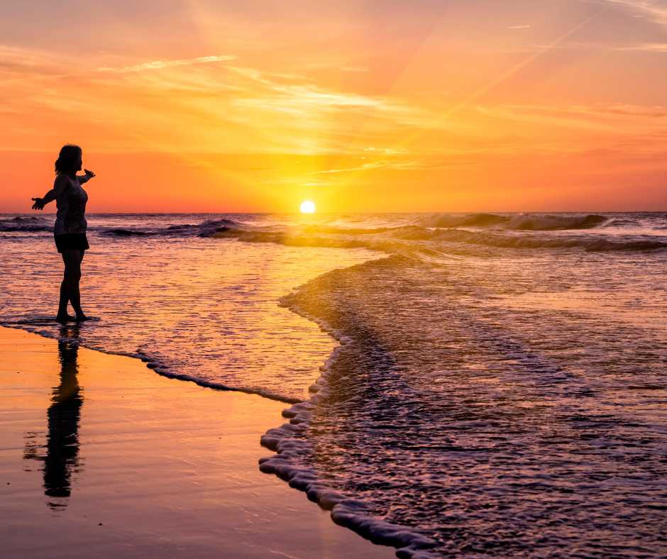 Woman Being Present at Beach